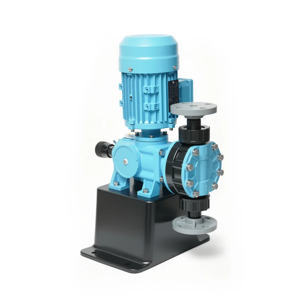 AH Series Dosing Pump with tank mounted and leak proof design for chemical feeding.