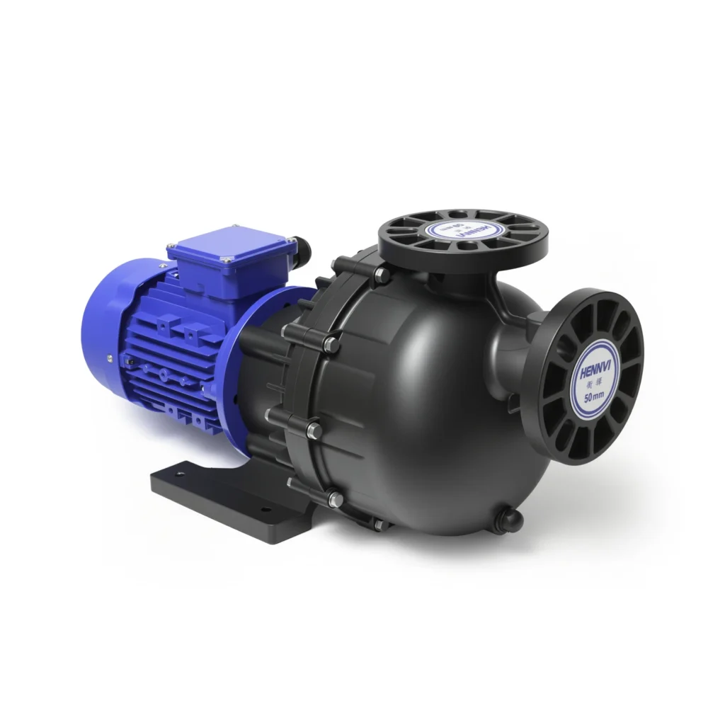HKB Series Centrifugal Pump with self priming design for electroplating and PCB chemical transfer.
